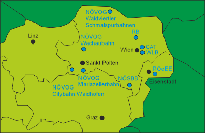 Österreich Regionale Bahnen Niederösterreich, Wien und Burgenland