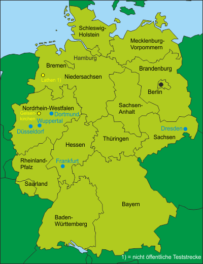 Deutschland Schwebebahnen Hängebahnen