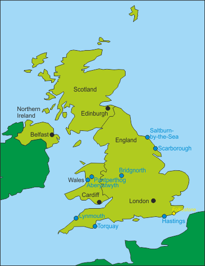 Großbritannien Cliff Railways