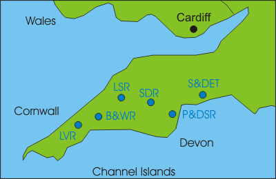 Großbritannien Museumsbahnen Cornwall, Devon und Channel Islands